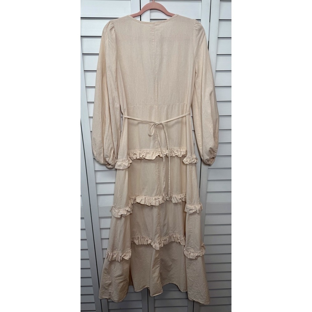 Commense Ivory Ruffle Tiered Long Sleeve Maxi Dress - Picture 13 of 13